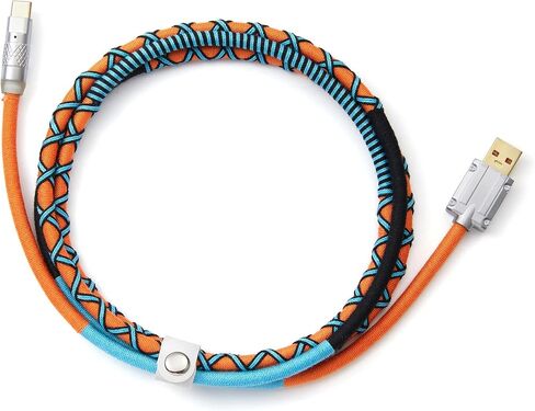 كابل لوحة مفاتيح USB C، كابل لوحة مفاتيح بنمط Boho بطول 4.92 قدم للوحة المفاتيح الميكانيكية (برتقالي) in Saudi Arabia