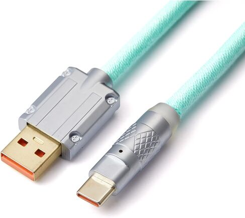 كابل لوحة مفاتيح USB C، كابل لوحة مفاتيح بنمط Boho بطول 4.92 قدم للوحة المفاتيح الميكانيكية (برتقالي) in Saudi Arabia