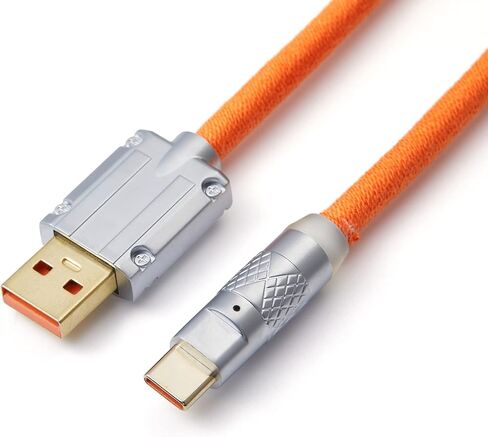 كابل لوحة مفاتيح USB C، كابل لوحة مفاتيح بنمط Boho بطول 4.92 قدم للوحة المفاتيح الميكانيكية (برتقالي) in Saudi Arabia