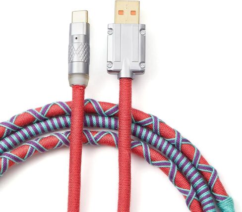 كابل لوحة مفاتيح USB C، كابل لوحة مفاتيح بنمط Boho بطول 4.92 قدم للوحة المفاتيح الميكانيكية (برتقالي) in Saudi Arabia