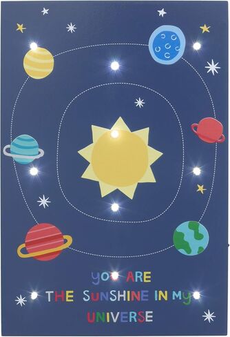 Little Love by NoJo Navy, Orange, Yellow, Blue Solar System You are The Sunshine in My Universe Lighted Wall Décor in Saudi Arabia