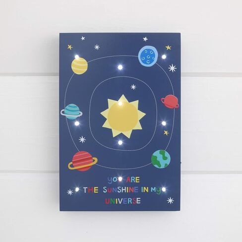 Little Love by NoJo Navy, Orange, Yellow, Blue Solar System You are The Sunshine in My Universe Lighted Wall Décor in Saudi Arabia
