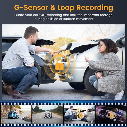 كاميرا أمامية وخلفية GKU M10 4K Dash Cam مع نظام تحديد المواقع WiFi المدمج، وكاميرا مرآة الرؤية الخلفية بشاشة 10 بوصة، وبطاقة SD سعة 32 جيجابايت متضمنة، وكاميرا عكسية مع مستشعر IMX335، ووضع انتظار السيارات على مدار 24 ساعة in Kuwait