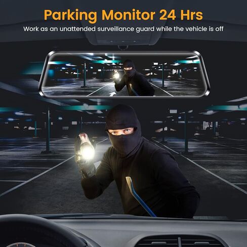 كاميرا أمامية وخلفية GKU M10 4K Dash Cam مع نظام تحديد المواقع WiFi المدمج، وكاميرا مرآة الرؤية الخلفية بشاشة 10 بوصة، وبطاقة SD سعة 32 جيجابايت متضمنة، وكاميرا عكسية مع مستشعر IMX335، ووضع انتظار السيارات على مدار 24 ساعة in Kuwait
