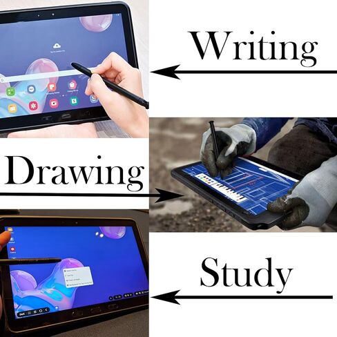 Black Galaxy Tab Active4 Pro S Pen Replacement for Samsung Galaxy Tab Active 4 Pro S Pen for Galaxy Tab Active 4 Pro Stylus Pen with Tips Type-C Convertor in Saudi Arabia
