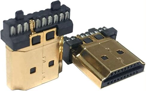 10 قطعة HDMI A نوع ذكر مطلي بالذهب 19 دبوس موصلات إصلاح سلك لحام من النوع in Saudi Arabia