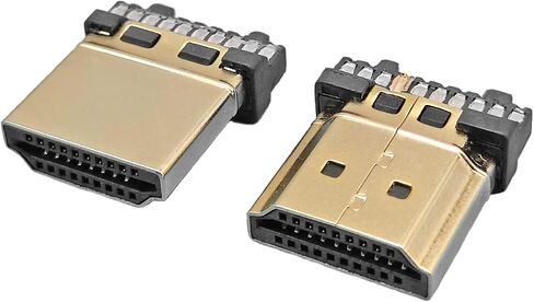 10 قطعة HDMI A نوع ذكر مطلي بالذهب 19 دبوس موصلات إصلاح سلك لحام من النوع in Saudi Arabia