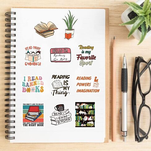 150PCS Love Reading Stickers,Cute Motivational Quote Stickers for Kids Teens Adults and Reading Lovers,Waterproof Vinyl Bookish Decals for Water Bottles Laptop Phone Computer Cup Guitar in Kuwait
