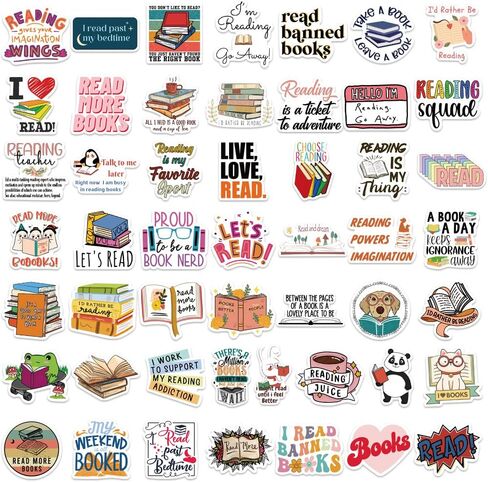 150PCS Love Reading Stickers,Cute Motivational Quote Stickers for Kids Teens Adults and Reading Lovers,Waterproof Vinyl Bookish Decals for Water Bottles Laptop Phone Computer Cup Guitar in Kuwait