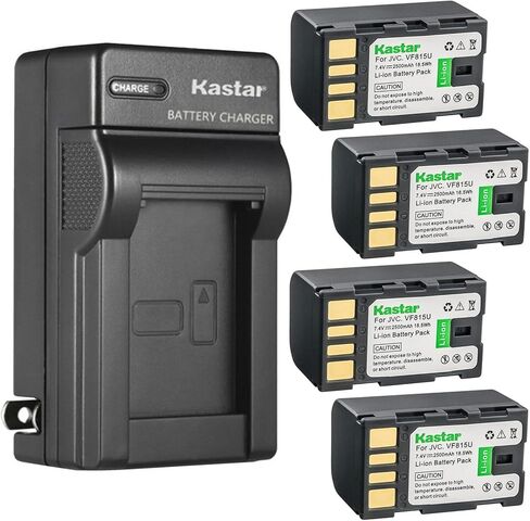 Kastar 3-Pack Battery and AC Wall Charger Replacement for JVC GZ-MG155AC GZ-MG155EK GZ-MG155EX GZ-MG155P GZ-MG155U GZMG155US GZ-MG155US GZ-MG157 GZ-MG157EK GZ-MG157EX GZ-MG157US GZ-MG175 GZ-MG175AC in Saudi Arabia