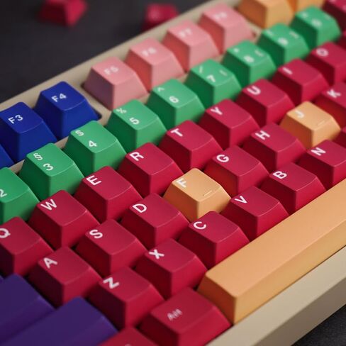 129 مفتاحًا من أغطية المفاتيح ذات المظهر الكرزي PBT Dye-Sub مجموعة أغطية مفاتيح حمراء مناسبة للوحة المفاتيح الميكانيكية 61/64/87/104/108 Cherry Mx in Saudi Arabia