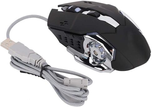ماوس سلكي، ماوس ألعاب ميكانيكي مريح، 6 مفاتيح كتم صوت USB 4 اتجاهات لأجهزة الكمبيوتر المكتبية مع 4 مستويات DPI قابلة للتعديل، ثقل موازنة مدمج، للمكتب اليومي، الألعاب in Kuwait