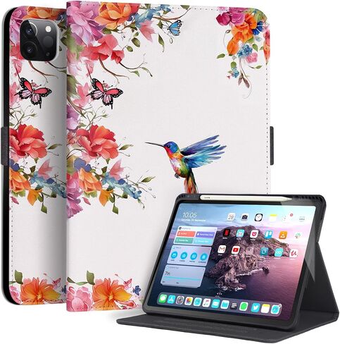 Case for New iPad Pro 12.9 2020/2018 with Pen Holder[Support 2nd Pencil Charging], Full Body Protective Cover Case for iPad 12.9, Hummingbird in Saudi Arabia