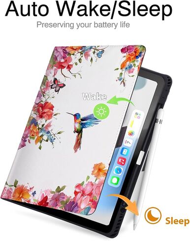 Case for New iPad Pro 12.9 2020/2018 with Pen Holder[Support 2nd Pencil Charging], Full Body Protective Cover Case for iPad 12.9, Hummingbird in Saudi Arabia