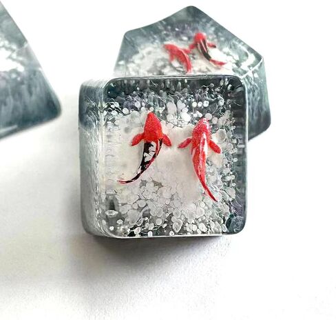 Gaming Keycaps Koi Fish Resin Keycaps for Cherry MX Swtiches (OEM R4) (Deep Green(Arc top)) in Saudi Arabia