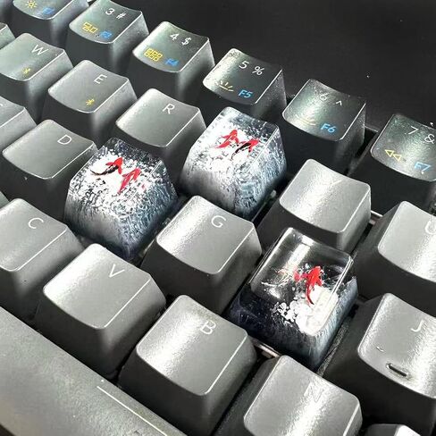 Gaming Keycaps Koi Fish Resin Keycaps for Cherry MX Swtiches (OEM R4) (Deep Green(Arc top)) in Saudi Arabia