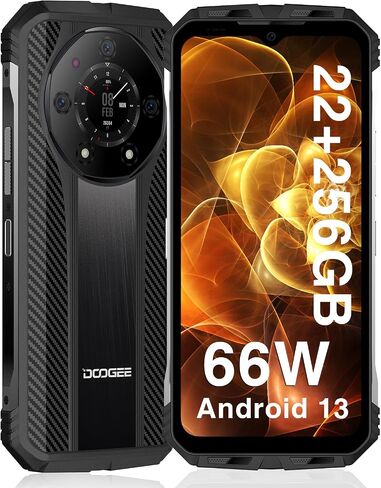 DOOGEE S110 Rugged Smartphone,22GB+256GB,10800mAh/66W Rugged Phone Unlocked,120Hz 6.6" FHD+,Android 13 Smartphone,50MP+24MP Night Vision,IP68 Waterproof Cell Phone,NFC OTG-Black in Saudi Arabia