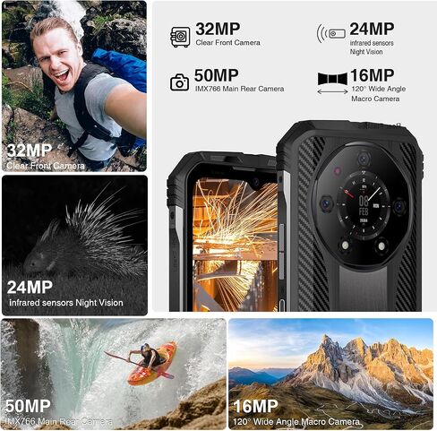 DOOGEE S110 Rugged Smartphone,22GB+256GB,10800mAh/66W Rugged Phone Unlocked,120Hz 6.6" FHD+,Android 13 Smartphone,50MP+24MP Night Vision,IP68 Waterproof Cell Phone,NFC OTG-Black in Saudi Arabia