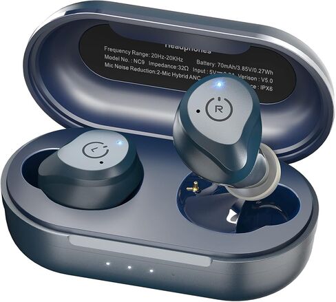 سماعات أذن TOZO NC9 الهجينة النشطة بخاصية إلغاء الضوضاء اللاسلكية، سماعات داخل الأذن IPX6 مقاومة للماء بلوتوث 5.0 سماعات ستيريو، صوت غامر ممتاز، سماعة رأس عميقة، بني (متجدد) in Kuwait