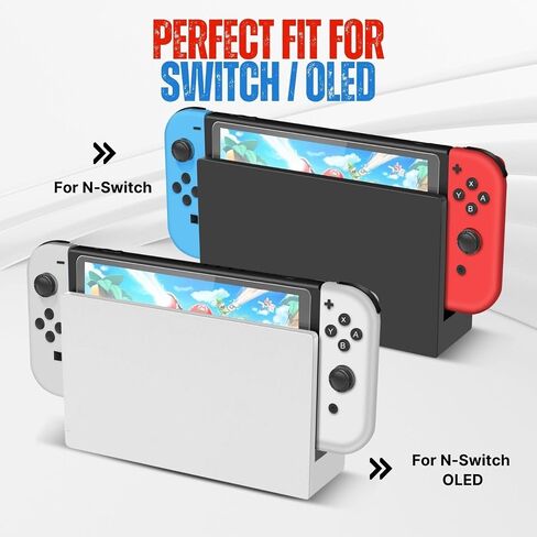 غطاء غبار TNP Switch - طقم مقاوم للغبار لجهاز Nintendo Switch / OLED - حزمة غطاء لمنع الغبار مع مجموعة سدادات مطاطية ناعمة 11x وأغطية قبضة إبهام 3x لـ Switch / OLED Joy Con in Saudi Arabia