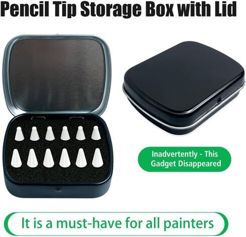 AGVEE Replacement Tips Storage Box for Apple Pencil 1st 2nd USB-C, 6Pcs Pencil Tips and 6 Pcs Silicone Fiber Nibs Caps Cases Covers Protectors for iPad Stylus Pencil, White in Saudi Arabia