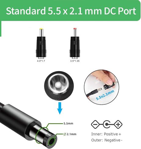 AC to DC 5V 3A Power Supply Adapter, Plug 5.5mm x 2.1mm, UL Listed FCC in Saudi Arabia