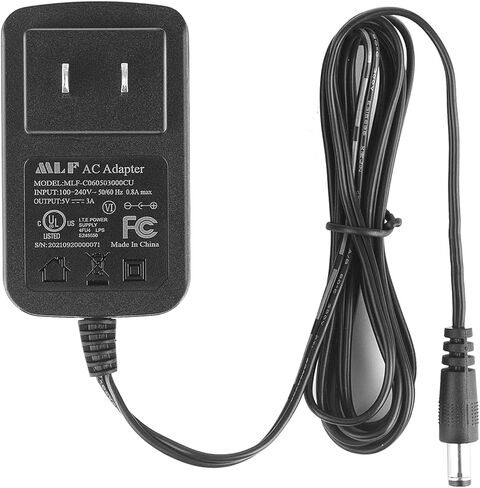 AC to DC 5V 3A Power Supply Adapter, Plug 5.5mm x 2.1mm, UL Listed FCC in Saudi Arabia