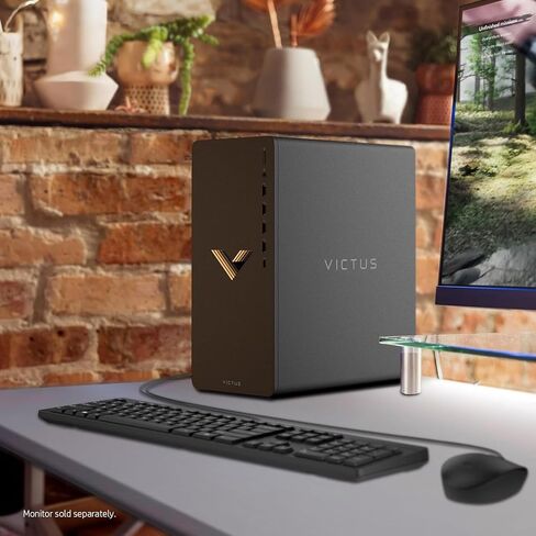 HP Victus 15L Gaming Desktop - AMD Ryzen 5-5600G up to 4.4 GHz, 16GB RAM, 1TB PCIe SSD, AMD Radeon RX 6400 Graphics, Wi-Fi 6, Bluetooth, Windows 11 Home, with USB WiFi Adpater in Saudi Arabia