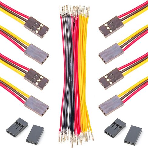 Dupont 2.54mm Wire Female to Female Dupont Connector & 22AWG Pre-Crimped Cable, Single Row 1/2/3/4/5/6/7/8/9/10P JST Connector with Length of 10/30/50/100cm Dupont Wire (5Pcs FF 3P-100CM) in Saudi Arabia