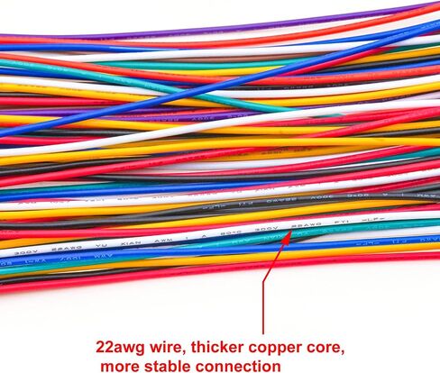 Dupont 2.54mm Wire Female to Female Dupont Connector & 22AWG Pre-Crimped Cable, Single Row 1/2/3/4/5/6/7/8/9/10P JST Connector with Length of 10/30/50/100cm Dupont Wire (5Pcs FF 3P-100CM) in Saudi Arabia