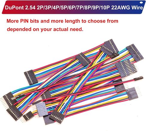 Dupont 2.54mm Wire Female to Female Dupont Connector & 22AWG Pre-Crimped Cable, Single Row 1/2/3/4/5/6/7/8/9/10P JST Connector with Length of 10/30/50/100cm Dupont Wire (5Pcs FF 3P-100CM) in Saudi Arabia