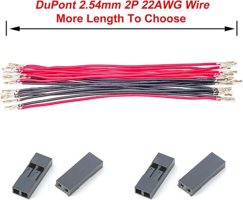 Dupont 2.54mm Wire Female to Female Dupont Connector & 22AWG Pre-Crimped Cable, Single Row 1/2/3/4/5/6/7/8/9/10P JST Connector with Length of 10/30/50/100cm Dupont Wire (5Pcs FF 3P-100CM) in Saudi Arabia