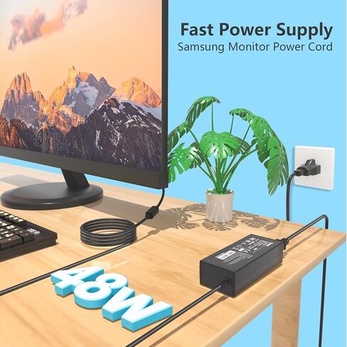 19V 2.53A 48W AC محول شاحن تلفزيون Samsung UN32J4000AF UN32J4500AFXZA UN32J400D UN32J400DAF UN32J5205 UN32J5205AFXZA BN44-00835A A4819-FDY 22 بوصة 32 بوصة LCD LED HDTV مراقب سلك إمداد الطاقة in Kuwait