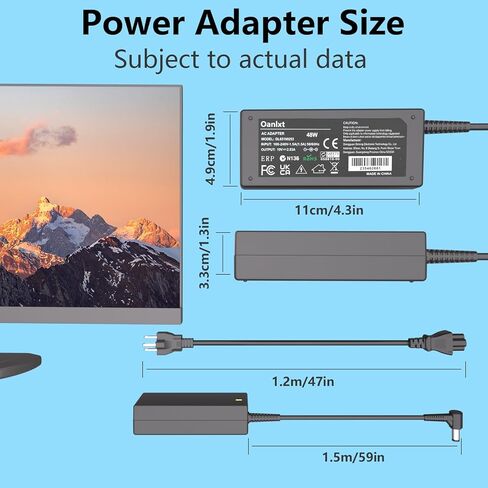 19V 2.53A 48W AC محول شاحن تلفزيون Samsung UN32J4000AF UN32J4500AFXZA UN32J400D UN32J400DAF UN32J5205 UN32J5205AFXZA BN44-00835A A4819-FDY 22 بوصة 32 بوصة LCD LED HDTV مراقب سلك إمداد الطاقة in Kuwait