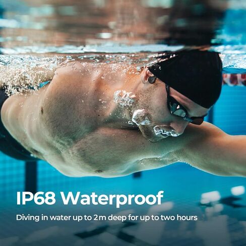 Bone Conduction Headphones, IP68 Professional Waterproof Headphones Swimming Built-in MP3 16G Player, Bluetooth 5.3 Headphones, Comfort&Lightweight Open Ear Headphones for Workout, Running,Cycling in Saudi Arabia