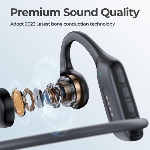Bone Conduction Headphones, IP68 Professional Waterproof Headphones Swimming Built-in MP3 16G Player, Bluetooth 5.3 Headphones, Comfort&Lightweight Open Ear Headphones for Workout, Running,Cycling in Saudi Arabia