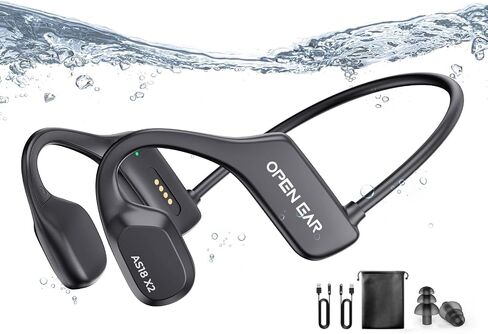 Bone Conduction Headphones, IP68 Professional Waterproof Headphones Swimming Built-in MP3 16G Player, Bluetooth 5.3 Headphones, Comfort&Lightweight Open Ear Headphones for Workout, Running,Cycling in Saudi Arabia