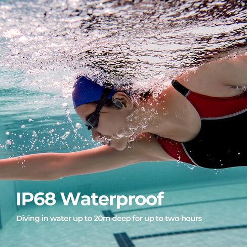 Bone Conduction Headphones, IP68 Professional Waterproof Headphones Swimming Built-in MP3 16G Player, Bluetooth 5.3 Headphones, Comfort&Lightweight Open Ear Headphones for Workout, Running,Cycling in Saudi Arabia