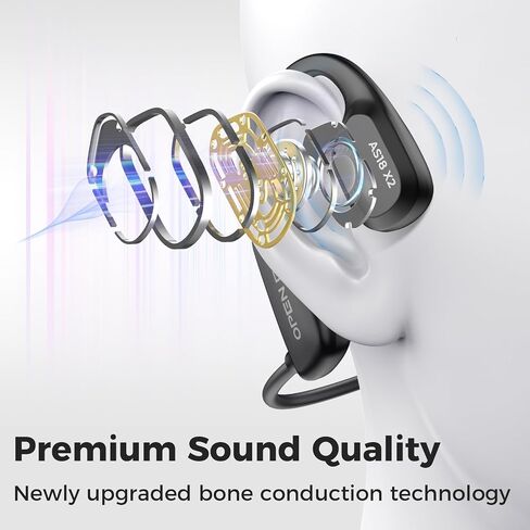 Bone Conduction Headphones, IP68 Professional Waterproof Headphones Swimming Built-in MP3 16G Player, Bluetooth 5.3 Headphones, Comfort&Lightweight Open Ear Headphones for Workout, Running,Cycling in Saudi Arabia