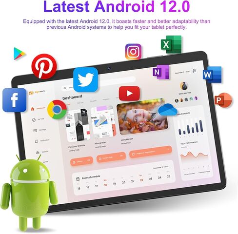 تابلت SGIN مقاس 10.1 بوصة، وذاكرة وصول عشوائي 2 جيجا بايت وذاكرة قراءة فقط 64 جيجا بايت، تابلت أندرويد 12 مع معالج رباعي النواة، وشاشة لمس IPS HD، وكاميرا 2+5 ميجابكسل، واي فاي، 5000 مللي أمبير في الساعة، أسود in Kuwait