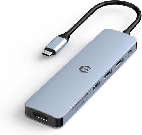 موزع USB C، محول TOTU 7 في 1 USB C متعدد المنافذ، محور HDMI مع 4K HDMI، 100 واط PD، 3 USB 3.0، قارئ SD/TF in Kuwait