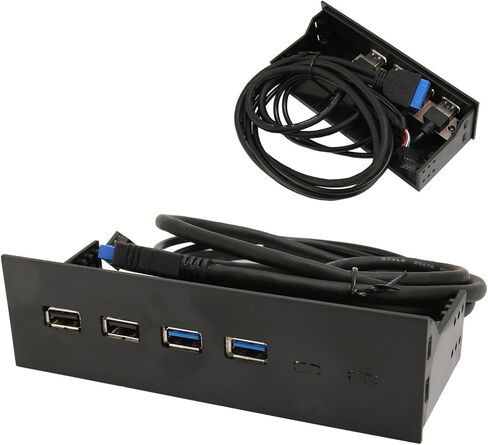 لوحة أمامية 5.25 بوصة USB C Hub، USB2.0 2 USB3.0 عالية السرعة 5.25 بوصة لوحة توسيع الكمبيوتر 4 منافذ in Kuwait