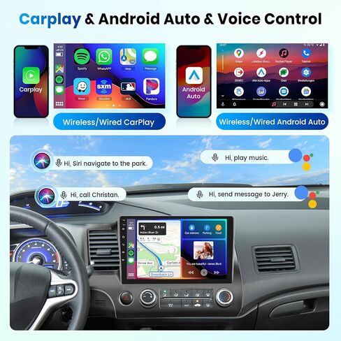 2G+64G for Honda Civic 2006-2011 Android 13 Car Stereo with Wireless Carplay Android Auto, 10.1 Inch Touch Screen Car Radio Support GPS/WiFi/Bluetooth/FM/Voice Control/SWC/Backup Camera in Saudi Arabia