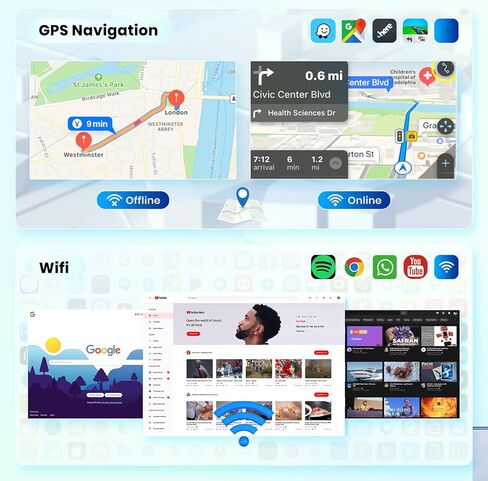 2G+64G for Honda Civic 2006-2011 Android 13 Car Stereo with Wireless Carplay Android Auto, 10.1 Inch Touch Screen Car Radio Support GPS/WiFi/Bluetooth/FM/Voice Control/SWC/Backup Camera in Saudi Arabia