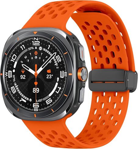 Magnetic Anti Sweat Sport Band Compatible with Samsung Galaxy Watch Ultra 47mm(2024), Waterproof Breathable Soft Silicone Bands for Men Women in Saudi Arabia