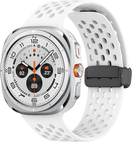 Magnetic Anti Sweat Sport Band Compatible with Samsung Galaxy Watch Ultra 47mm(2024), Waterproof Breathable Soft Silicone Bands for Men Women in Saudi Arabia