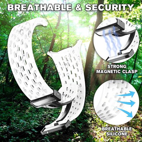 Magnetic Anti Sweat Sport Band Compatible with Samsung Galaxy Watch Ultra 47mm(2024), Waterproof Breathable Soft Silicone Bands for Men Women in Saudi Arabia