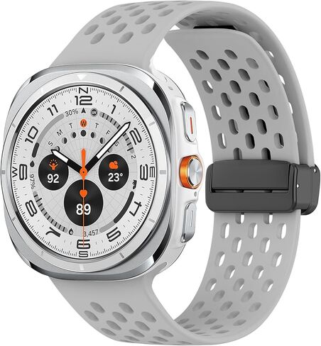 Magnetic Anti Sweat Sport Band Compatible with Samsung Galaxy Watch Ultra 47mm(2024), Waterproof Breathable Soft Silicone Bands for Men Women in Saudi Arabia