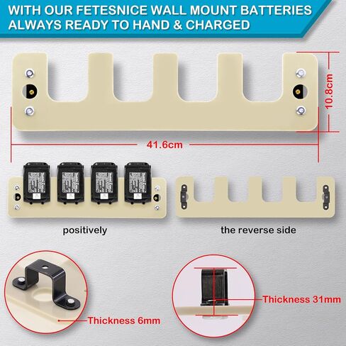 FETESNICE wall mount for Makita battery,Battery holder 18v/14.4v for Makita including mounting material,Battery holder for workshop & garage in Saudi Arabia