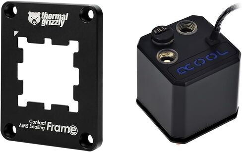 Alphacool Eisbaer (Solo) CPU Water Block and Pump and Thermal Grizzly AM5 Contact Sealing Frame Bundle, Black in Saudi Arabia
